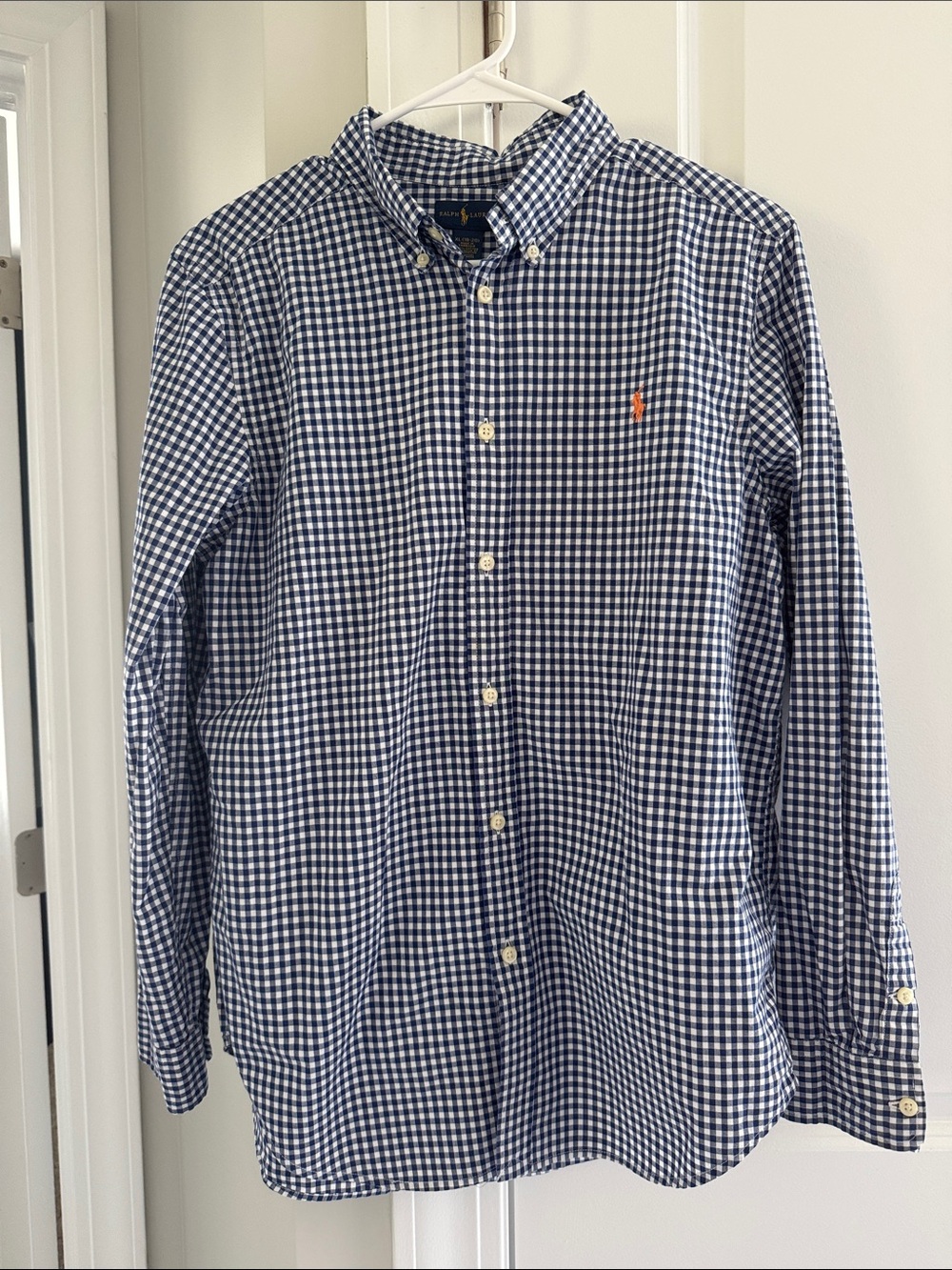 Polo by Ralph Lauren Navy and White Gingham Button-Down Shirt